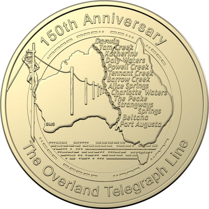 2022 $1 AlBr uncirculated coin - 150th anniversary of Australian Overland Telegraph Line - Loose Change Coins