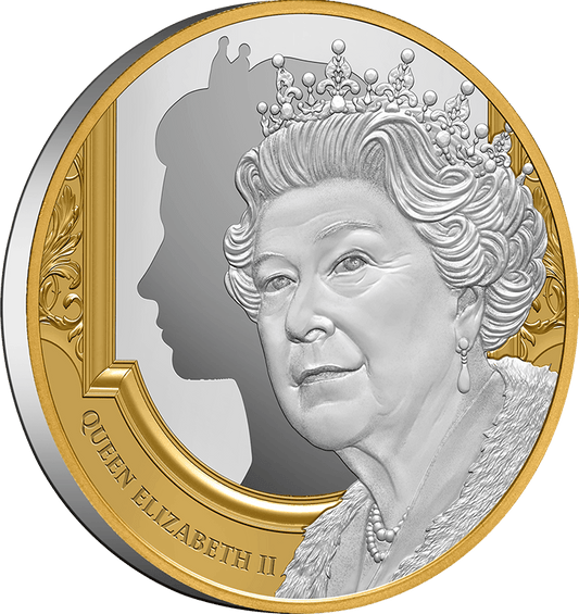 **PRE-ORDER - ETA JANUARY 2023** 2022 Queen Elizabeth II Tribute $1 Gold-plated 1oz Silver Proof Coin **FINAL UNIT** - Loose Change Coins