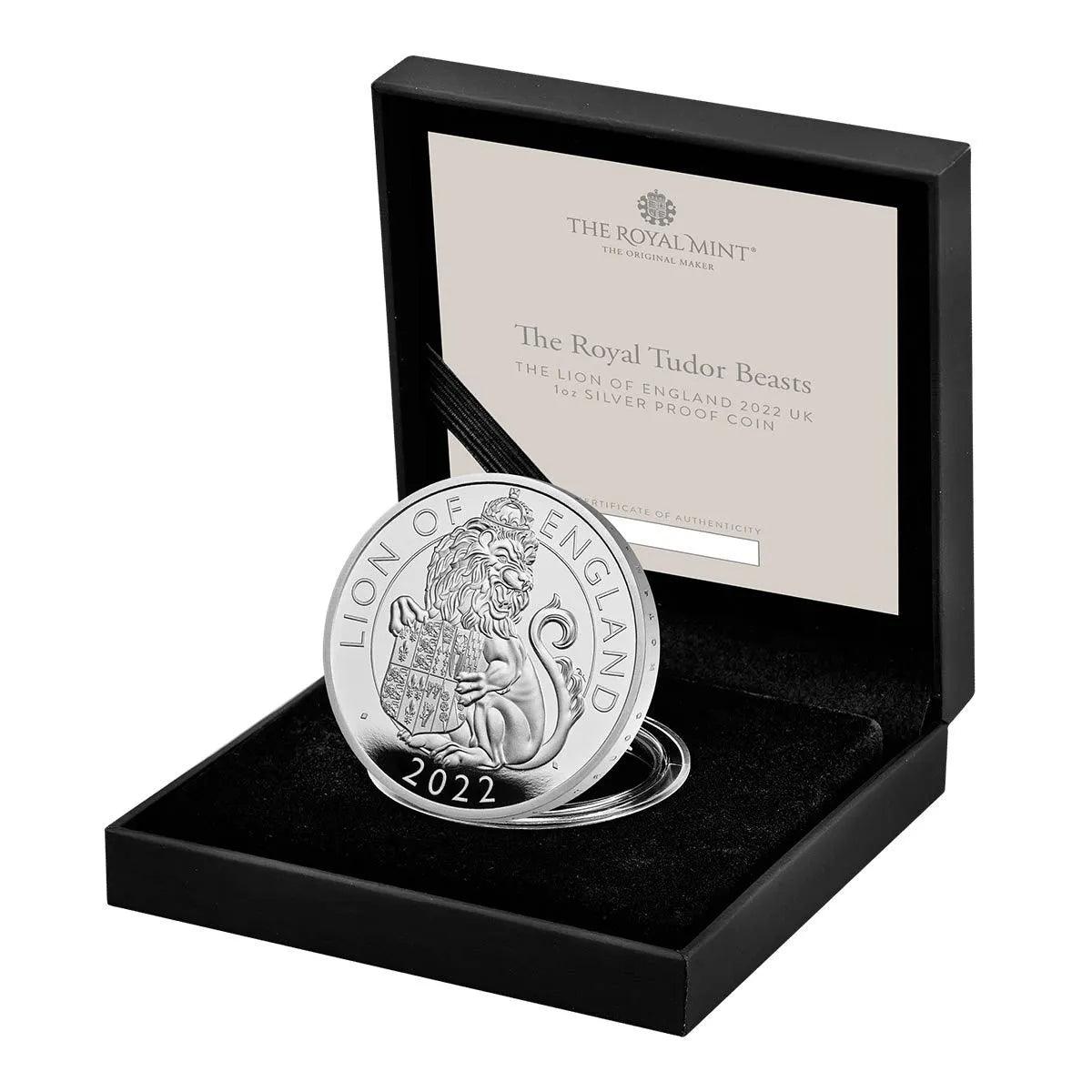 2022 Royal Tudor Beasts - The Lion of England - £2 1oz Silver Proof Coin - Loose Change Coins