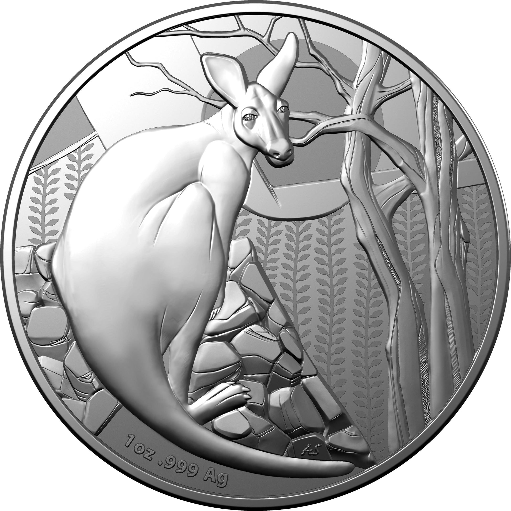 2022 $1 1oz Fine Silver Frosted Uncirculated Coin - Kangaroo Series - Loose Change Coins
