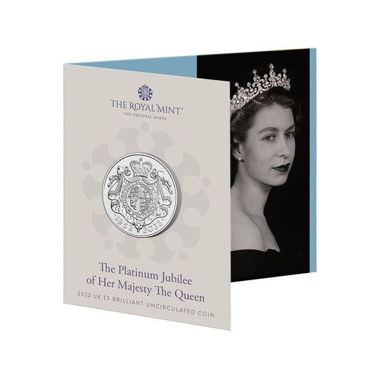 Queen Elizabeth II's Platinum Jubilee 2022 £5 Cupro-Nickel Brilliant Uncirculated Coin - Loose Change Coins