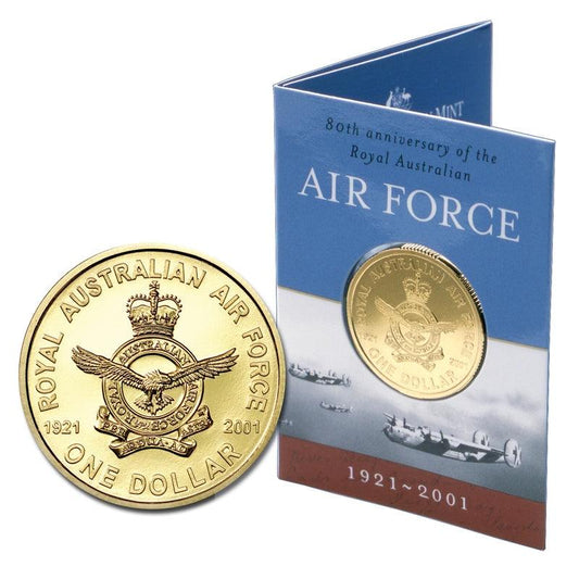 2001 Australian $1 Coin - 80th Anniversary of the Air Force - UNCIRCULATED NCLT - Loose Change Coins