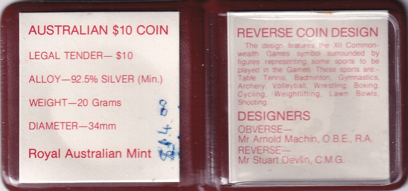 1982 $10 Coin - Commonwealth Games XII - Silver Uncirculated Release