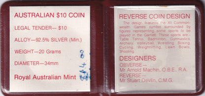1982 $10 Coin - Commonwealth Games XII - Silver Uncirculated Release