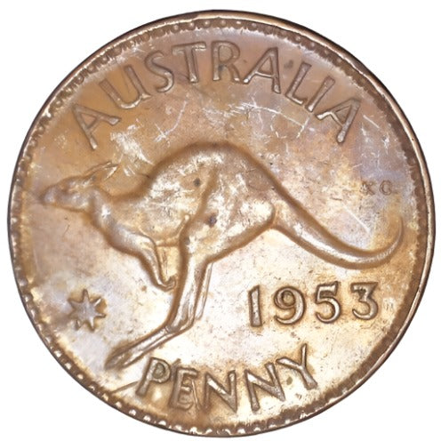 1953 'M' Australian Penny - Very Good - relatively common for the period - Loose Change Coins