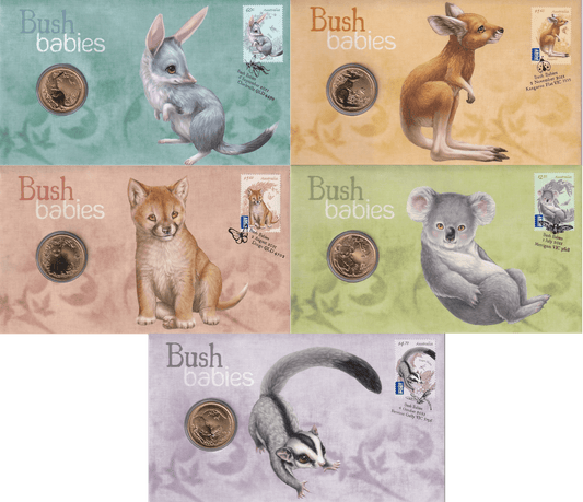 2011 Perth Mint PNC - Bush Babies - Complete Set of 5 - Loose Change Coins