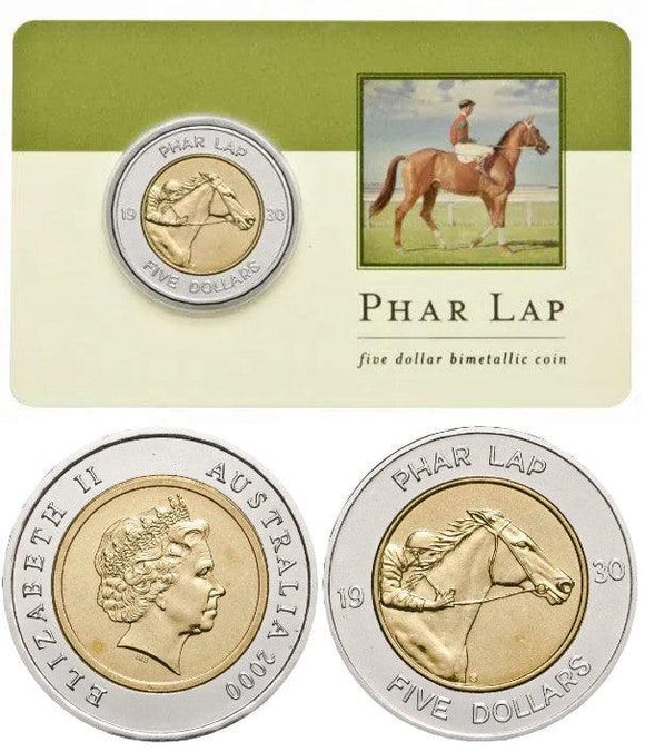 2000 Australian $5 Coin - Phar Lap - Winning of the 1930 Melbourne Cup - Loose Change Coins