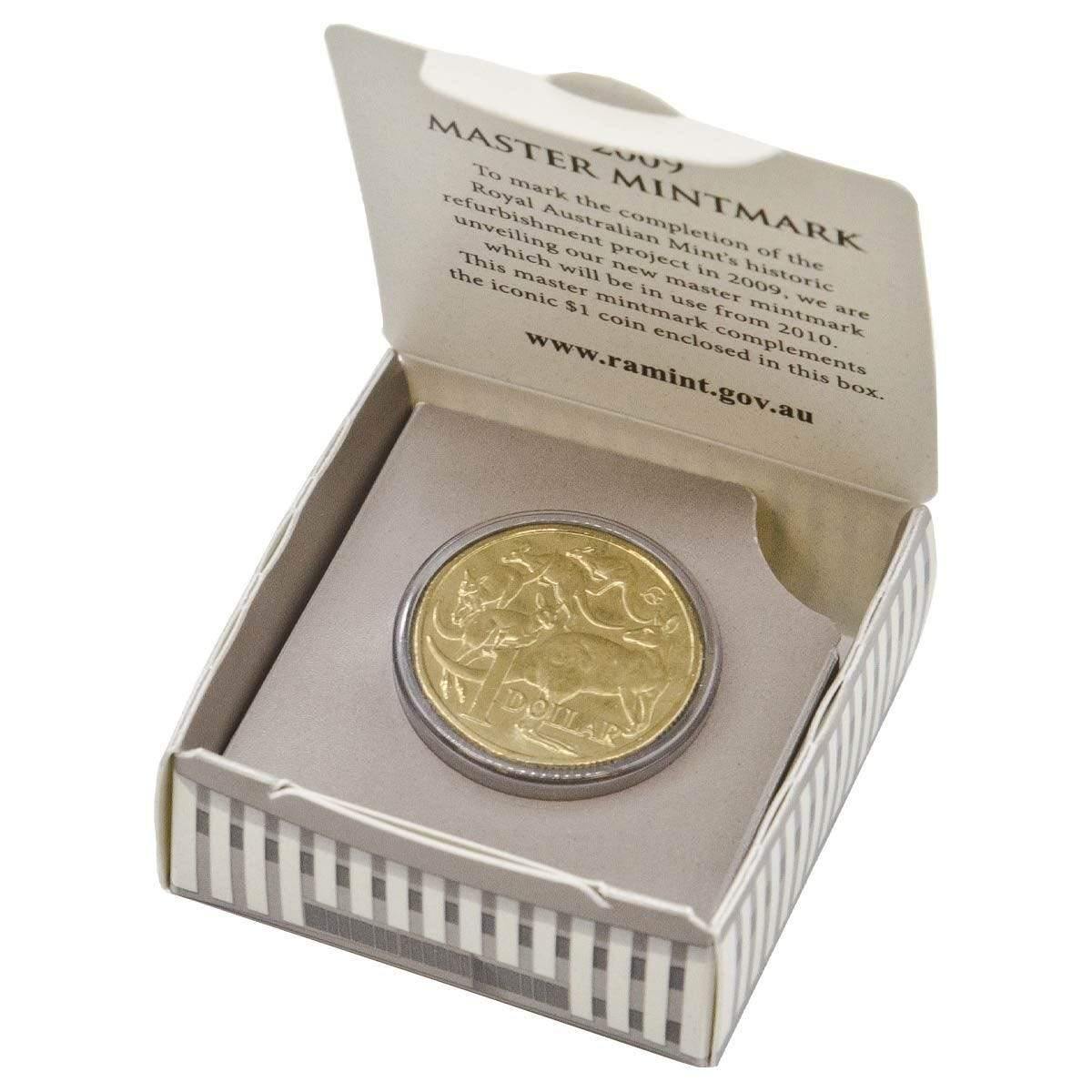 2009 Australian One Dollar Coin - Mob of Roos Master Mintmark - 23k Mintage - Loose Change Coins