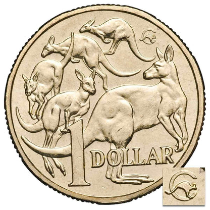 2009 Australian One Dollar Coin - Mob of Roos Master Mintmark - 23k Mintage - Loose Change Coins