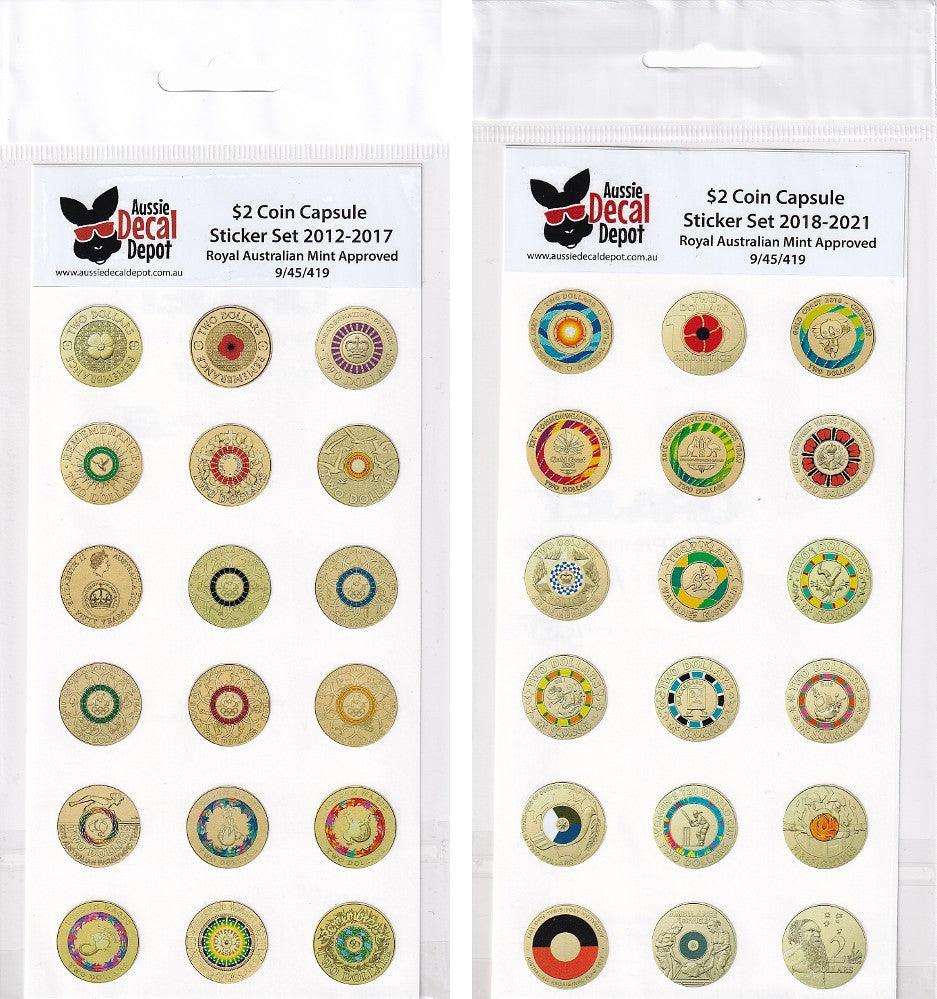 Australian $2 Coin Roll Tube Stickers – 2012 to 2021 - Loose Change Coins