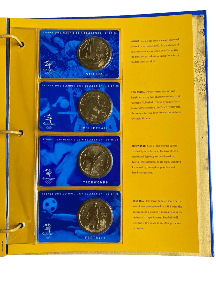 2000 Sydney Olympics $5 Dollar Coin Collection in Official Album - 28 Coins - Loose Change Coins