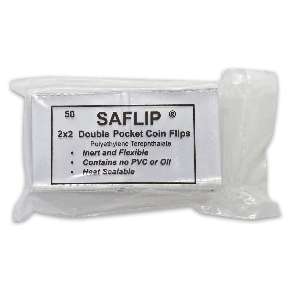 SAFLIP Double Pocket MYLAR Coin Flips Loose Change Coins